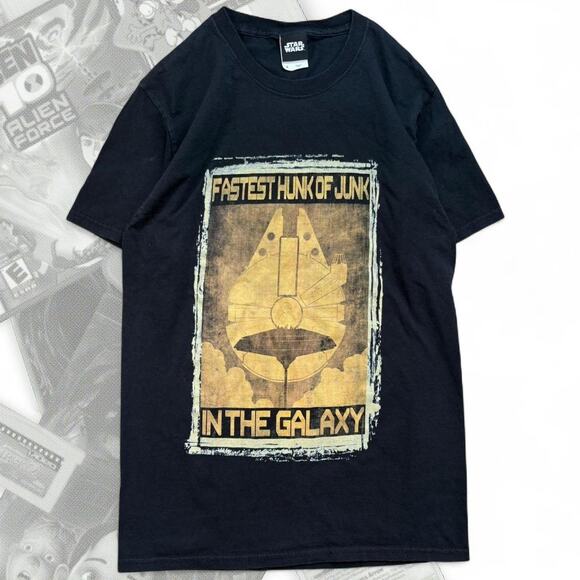 Y2K StarWars Han Solo Millennium Falcon Graphic Tee - Picture 1 of 5